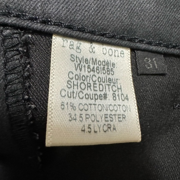 Rag & Bone Shoreditch Black Split Separating Open Knit Skinny Jeans Size 31 - Picture 9 of 10